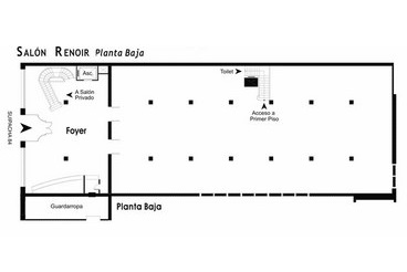 Plano del salón Renoir PB del Palacio San Miguel